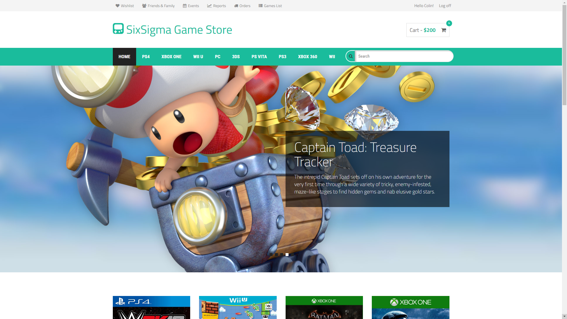 Game Store Home Page